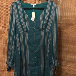 NWT Stripped button down dress